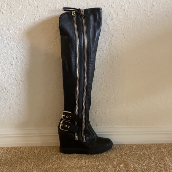 Double Zip Knee-High Boot, Black Giuseppe Zanotti - Picture 6 of 12
